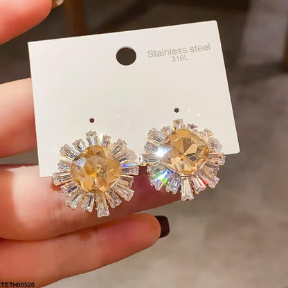 TETH00520 YHC Square Zircon Stone Tops Pair - TETH