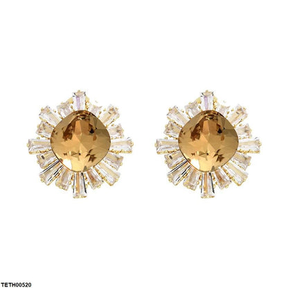 TETH00520 YHC Square Zircon Stone Tops Pair - TETH