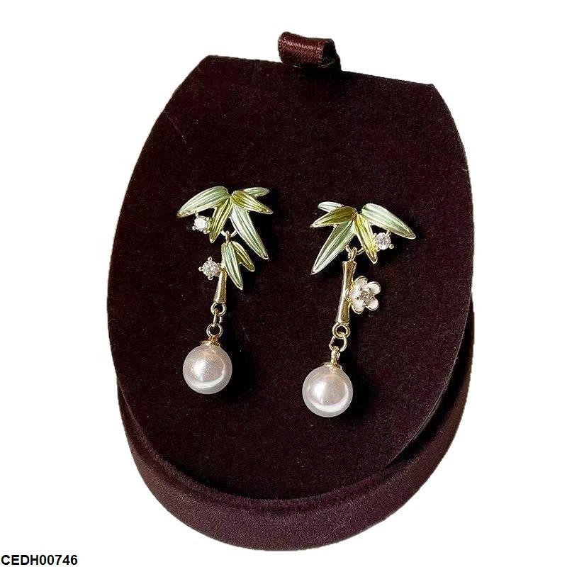 CEDH00746 YHC Date Palm Pearl Drop Earrings - CEDH