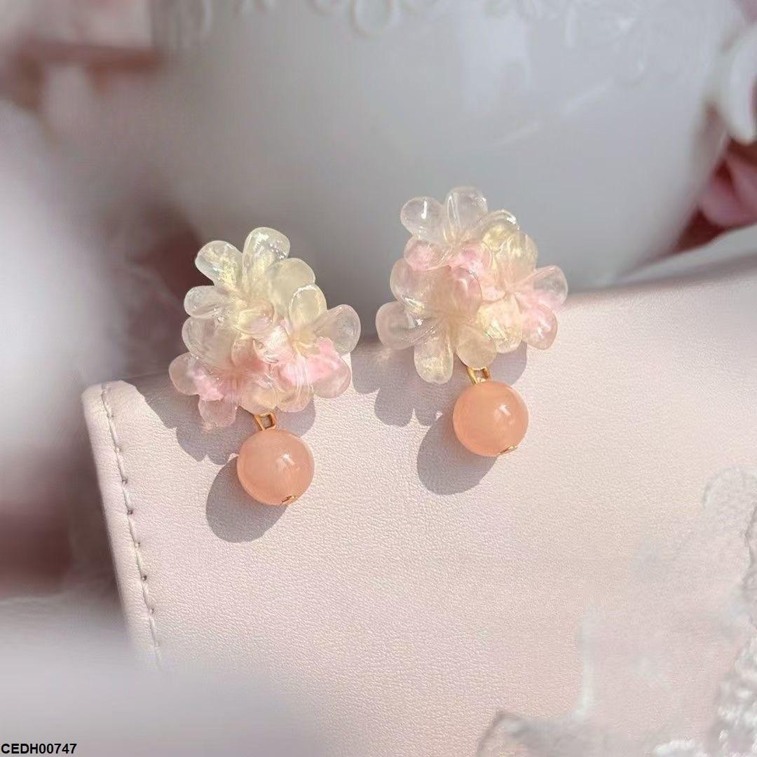 CEDH00747 YHC Flower Pearl Drop Earrings - CEDH