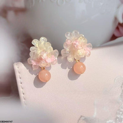 CEDH00747 YHC Flower Pearl Drop Earrings - CEDH