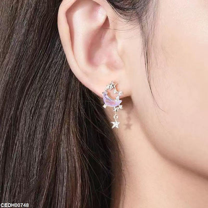 CEDH00748 YHC Moon Star Drop Earrings - CEDH