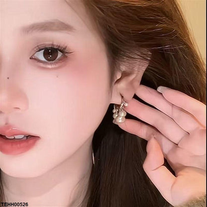 TEHH00526 YHC Pearl Drop  Hoops Pair - TEHH