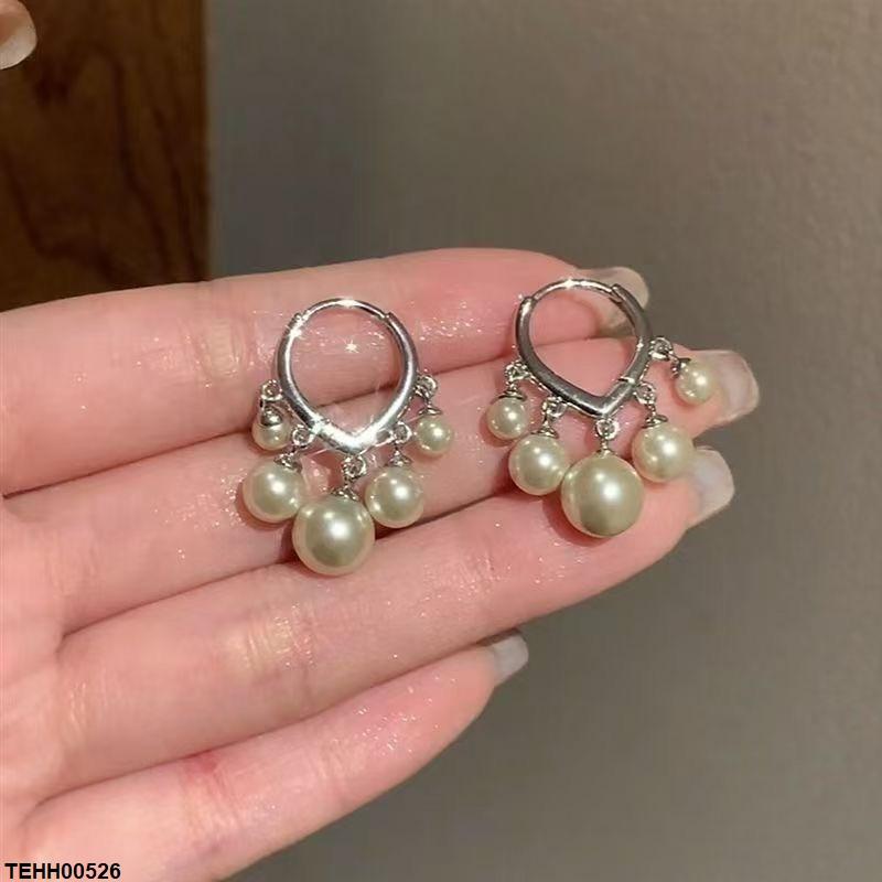 TEHH00526 YHC Pearl Drop  Hoops Pair - TEHH