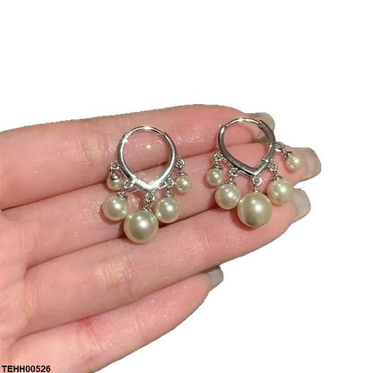 TEHH00526 YHC Pearl Drop  Hoops Pair - TEHH