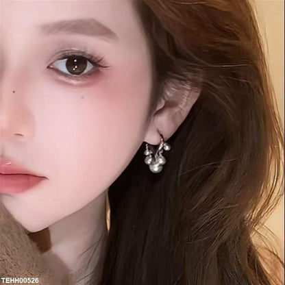 TEHH00526 YHC Pearl Drop  Hoops Pair - TEHH