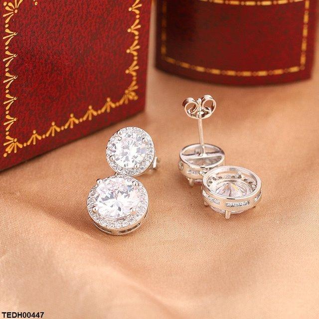 TEDH00447 KYC Round ZIRCON Stone Drop Earrings - TEDH
