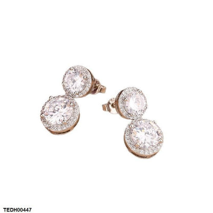 TEDH00447 KYC Round ZIRCON Stone Drop Earrings - TEDH