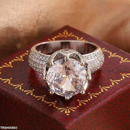 TRSH00883 KYC Round Cut Crown ZIRCON Ring - TRSH