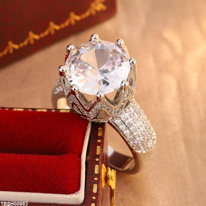 TRSH00883 KYC Round Cut Crown ZIRCON Ring - TRSH