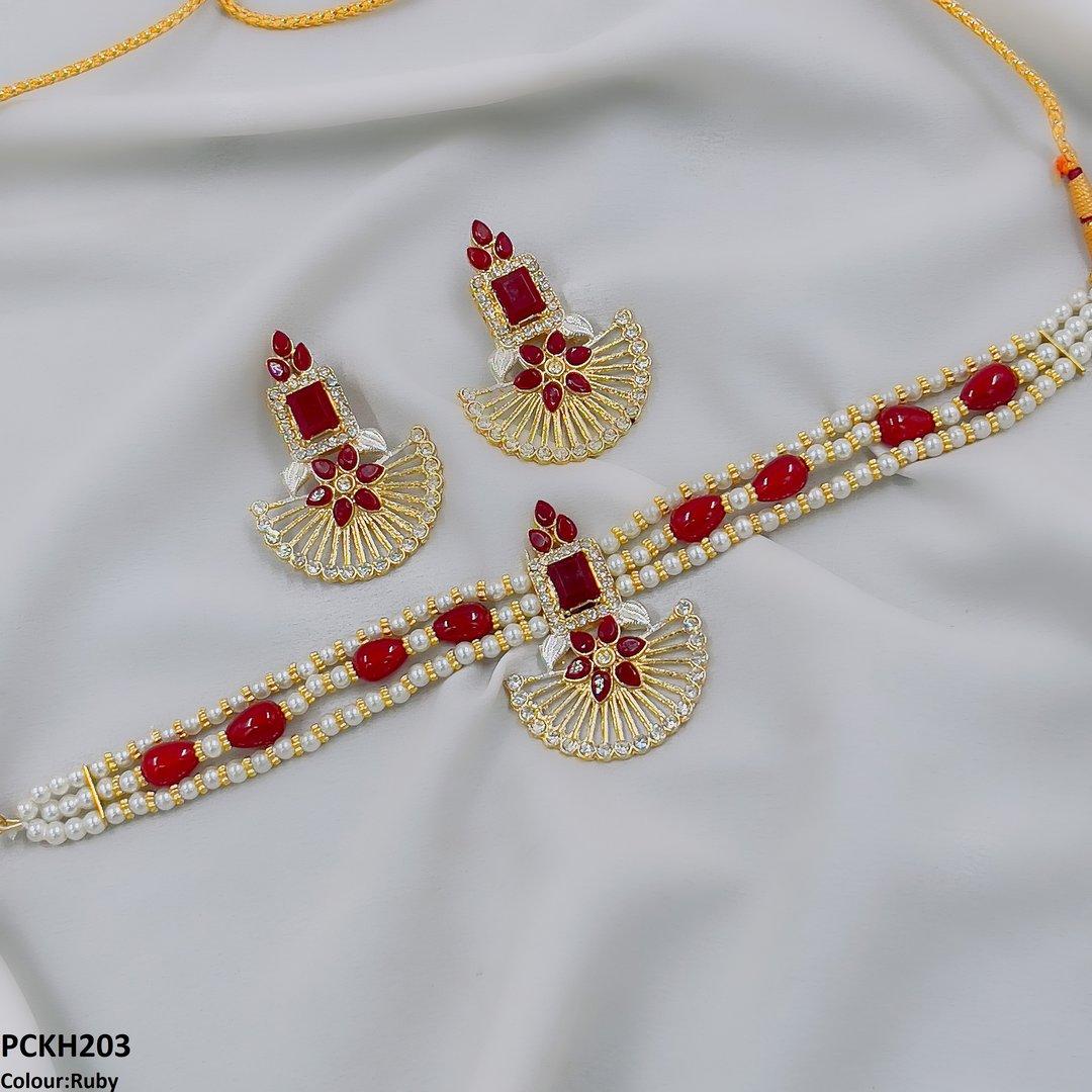 PCKH203 SDQ Square Flower Choker Set