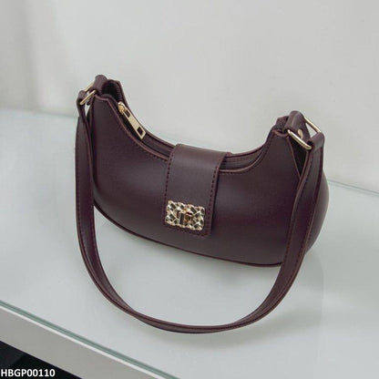 HBGP00110 Trendy Armpit Ladies Hand Bag - Dark Brown - HBGP