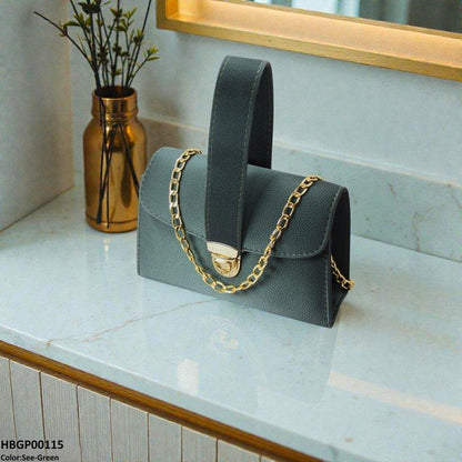 HBGP00115 Imperial Velvet Night Ladies Shoulder Bag - Green  - HBGP