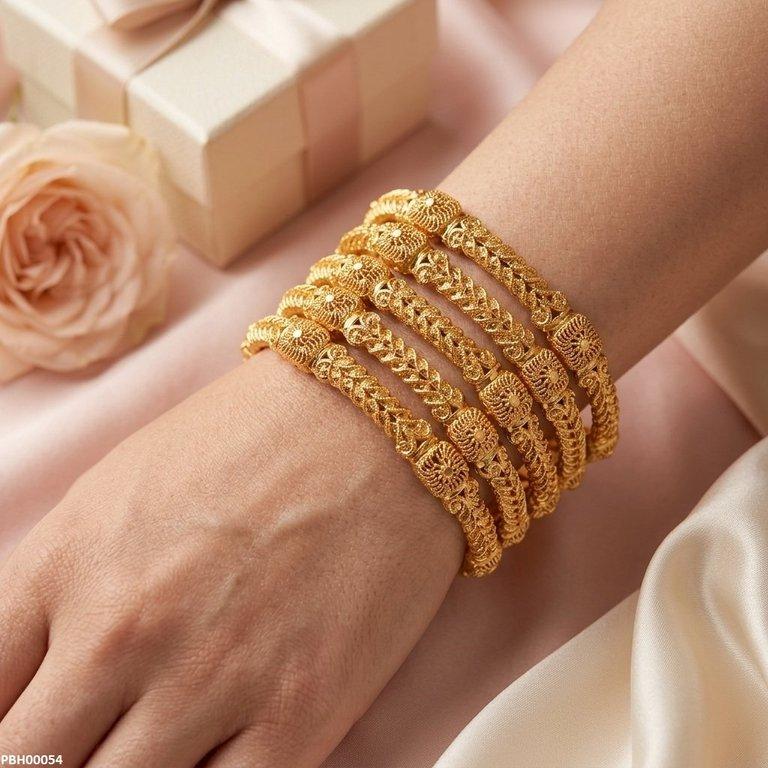 PBH00054 MZM Leaf Square Bangles 5 Pcs Set - PBRH