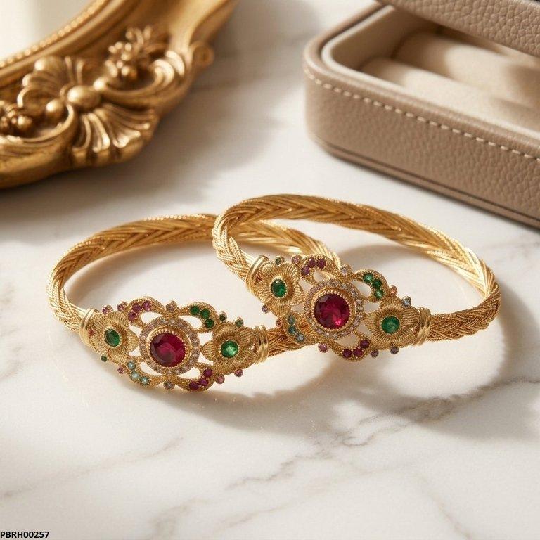 PBRH00257  AZM Multi Flower Bangles Set - PBRH