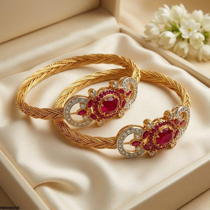 PBRH00258  AZM Moon Stone Bangles Set - PBRH