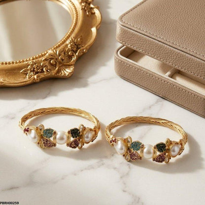 PBRH00259  AZM Pearl Leaf Bangles Set - PBRH