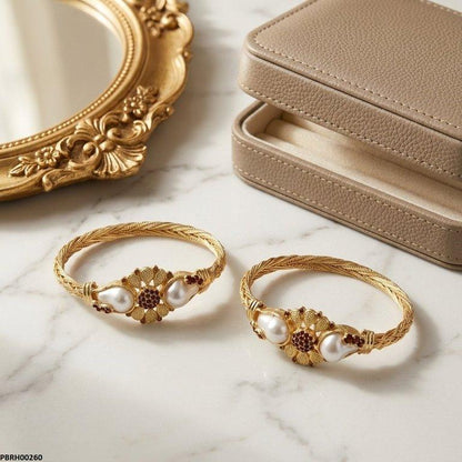 PBRH00260  AZM Round Pearl Bangles Set - PBRH