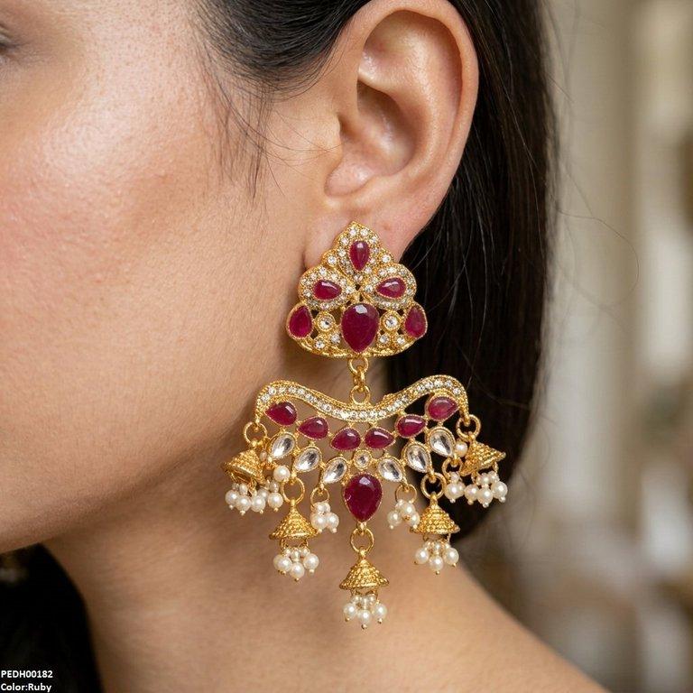 PEDH00182 FRN Tear Pearl Drop Earrings - PEDH