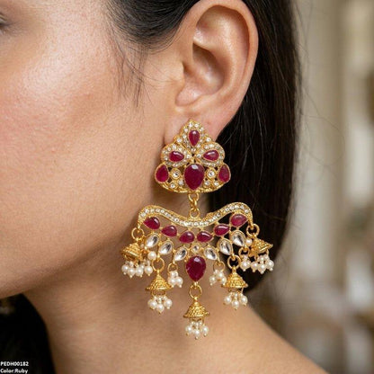 PEDH00182 FRN Tear Pearl Drop Earrings - PEDH