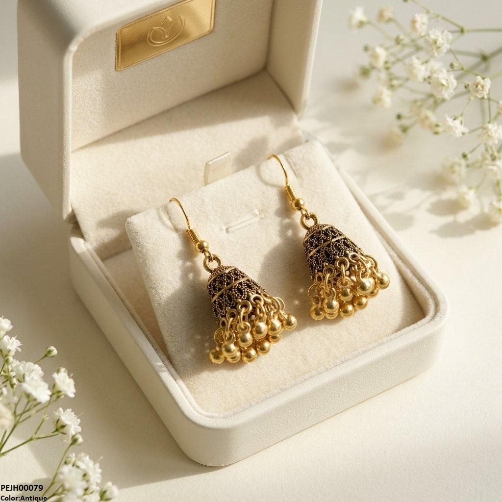 PEJH00079 ABD Round Pearl Drop Jhumki - PEJH