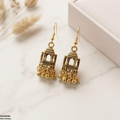 PEJH00080 ABD Dome Shape Pearl Drop Jhumki - PEJH