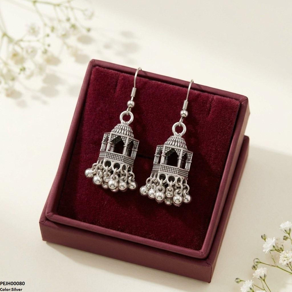 PEJH00080 ABD Dome Shape Pearl Drop Jhumki - PEJH