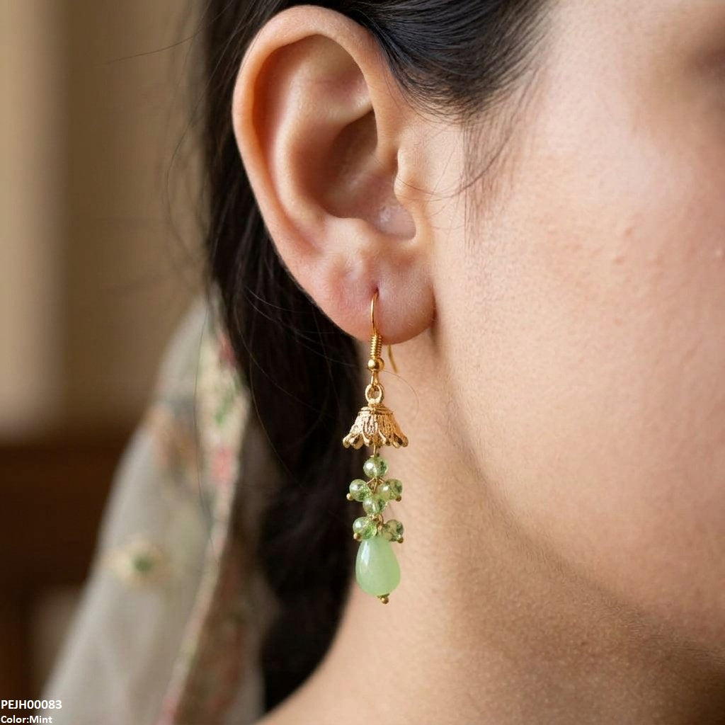 PEJH00083 MZM Round Pearl Drop Jhumki - PEJH