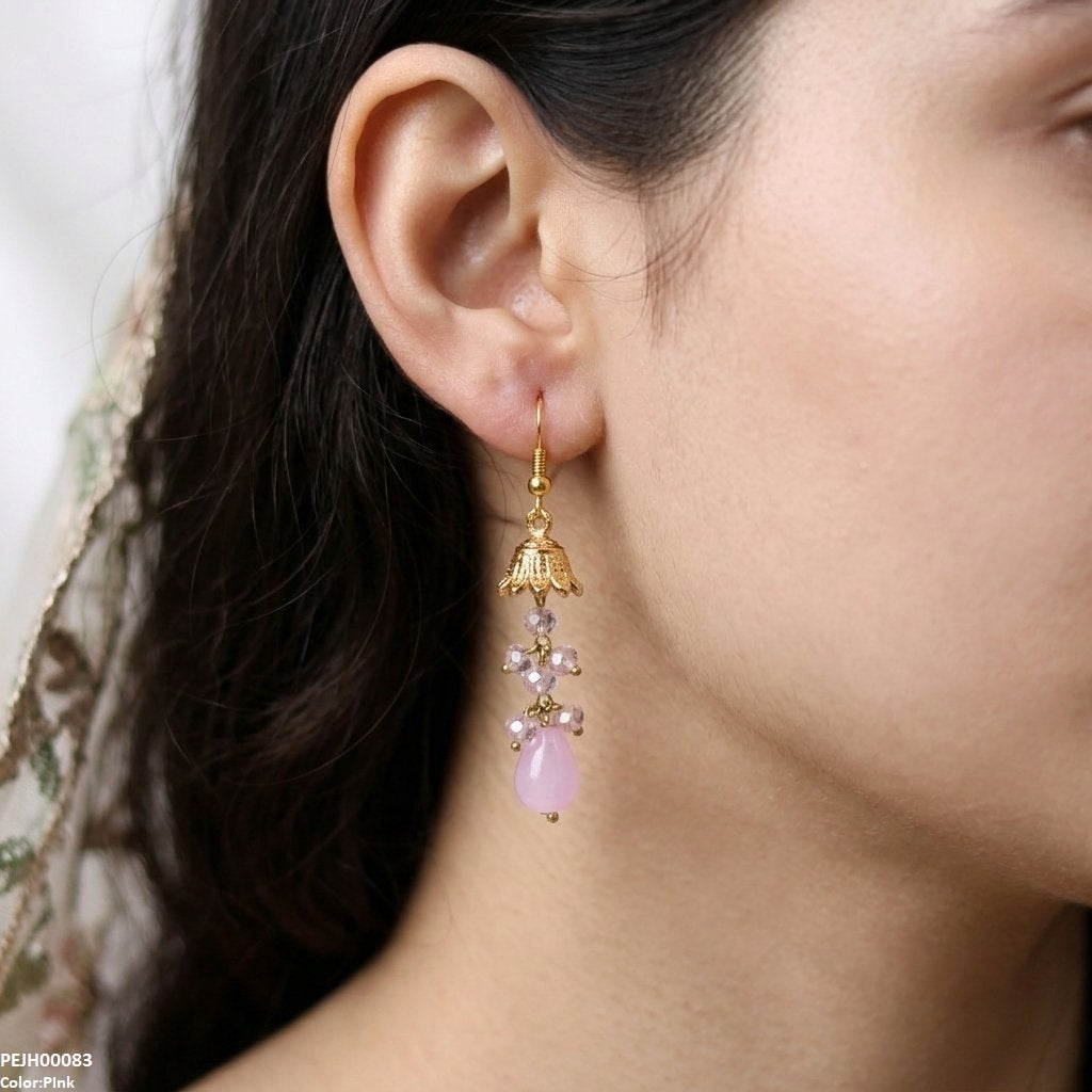 PEJH00083 MZM Round Pearl Drop Jhumki - PEJH