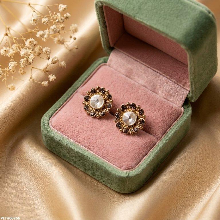 PETH00366  ABD Round Stone Antique Tops Pair - PETH