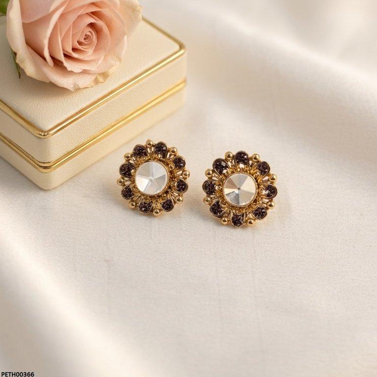 PETH00366  ABD Round Stone Antique Tops Pair - PETH