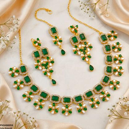 PNSH00059 FRN Tear/Flower Necklace Set - PNSH