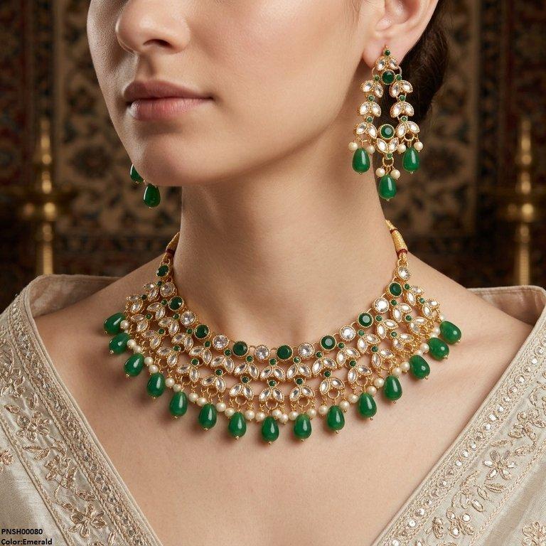 PNSH00080 FRN Tear Pearl Drop Necklace Set - PNSH