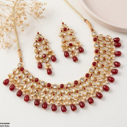 PNSH00080 FRN Tear Pearl Drop Necklace Set - PNSH