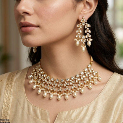 PNSH00080 FRN Tear Pearl Drop Necklace Set - PNSH