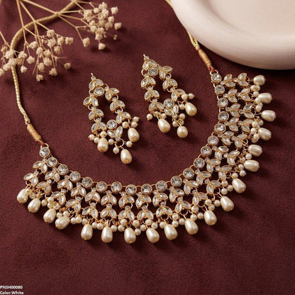 PNSH00080 FRN Tear Pearl Drop Necklace Set - PNSH