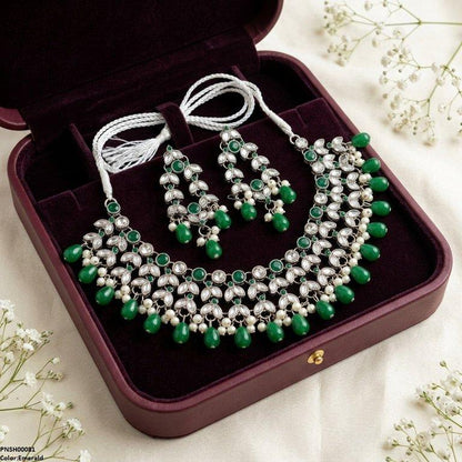 PNSH00081 FRN Tear Pearl Drop Necklace Set - PNSH