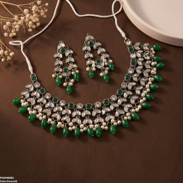 PNSH00081 FRN Tear Pearl Drop Necklace Set - PNSH