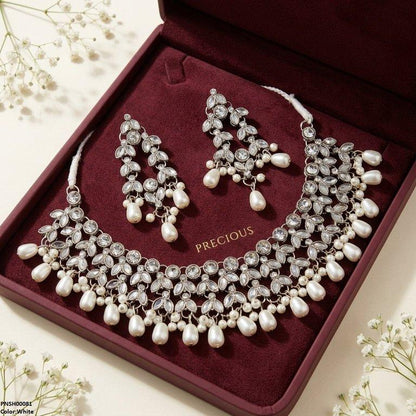 PNSH00081 FRN Tear Pearl Drop Necklace Set - PNSH
