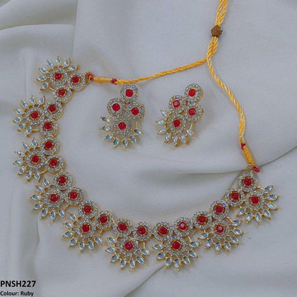 PNSH227 SDQ Round Pear Necklace Set