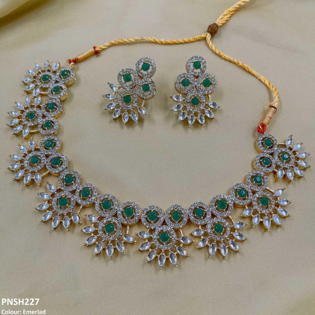 PNSH227 SDQ Round Pear Necklace Set