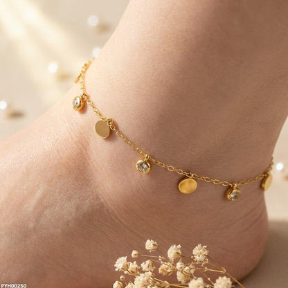 PYH00250 BHS Stainless Steel Round Drop Anklet - TBCH