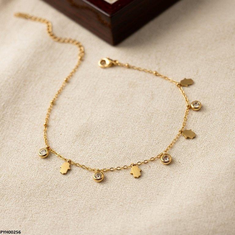 PYH00256 BHS Stainless Steel Penguin/Round Drop Anklet - TBCH