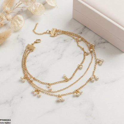 PYH00261 ABD Layeard Pearl Drop Single Anklet - PYH
