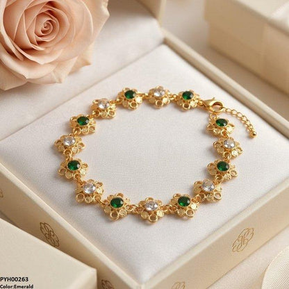 PYH00263  ABD Flower Stone  Single Anklet - PYH