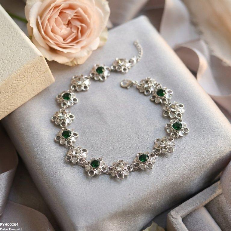 PYH00264  ABD Flower Stone  Single Anklet - PYH