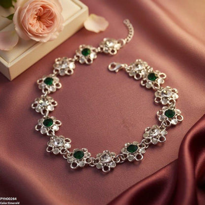 PYH00264  ABD Flower Stone  Single Anklet - PYH