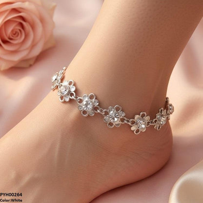 PYH00264  ABD Flower Stone  Single Anklet - PYH