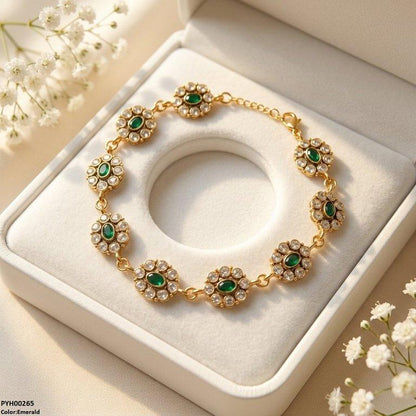 PYH00265 ABD Oval Flower Single Anklet - PYH