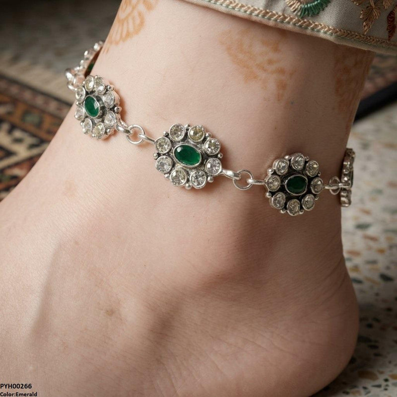 PYH00266 ABD Oval Flower Single Anklet - PYH